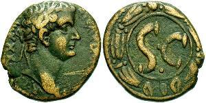  AE_ Римская империя (27BC-395) Орихалк Тиберий Клавдий Нерон (42 BC-37)