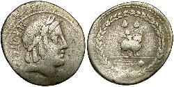  Denarius 罗马共和国 (509 BC - 27 BC) 銀 