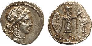  Denier République romaine (509BC-27BC) Argent Jules César (100BC- 44 BC)