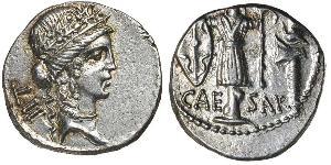  Denier République romaine (509BC-27BC) Argent Jules César (100BC- 44 BC)