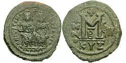  Follis Imperio bizantino (330-1453) Bronce Justino II (520-578)