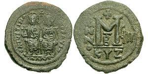  Follis Byzantinisches Reich (330-1453) Bronze Justin II (520-578)