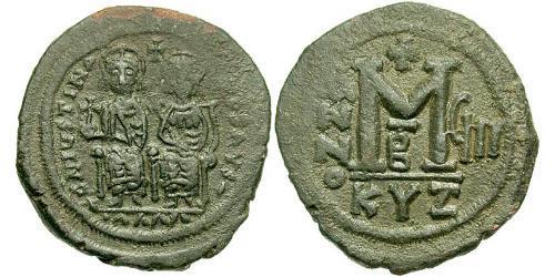  Follis Byzantinisches Reich (330-1453) Bronze Justin II (520-578)