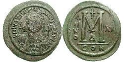  Follis Impero bizantino (330-1453) Bronzo Giustiniano I (482-565)