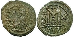  Follis Impero bizantino (330-1453) Bronzo Giustino II (520-578)
