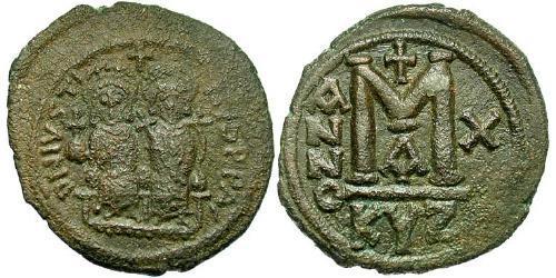  Follis Impero bizantino (330-1453) Bronzo Giustino II (520-578)