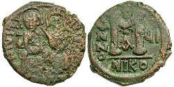  Follis 拜占庭帝国 青铜 查士丁二世
