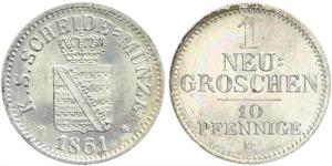  Grosh / 10 Pfennig Kingdom of Saxony (1806 - 1918)  Frederick Augustus II of Saxony