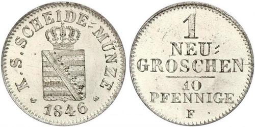 Grosh / 10 Pfennig Kingdom of Saxony (1806 - 1918)  Frederick Augustus II of Saxony