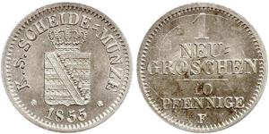  Grosh / 10 Pfennig Königreich Sachsen (1806 - 1918)  Friedrich August II. (Sachsen)