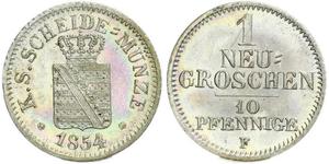 Grosh / 10 Pfennig Königreich Sachsen (1806 - 1918)  Friedrich August II. (Sachsen)