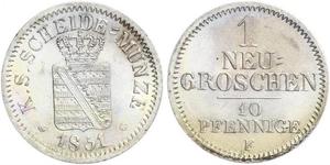  Grosh / 10 Pfennig Reino de Sajonia (1806 - 1918)  Federico Augusto II de Sajonia