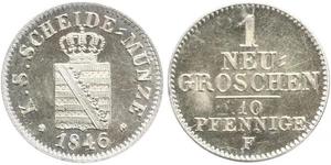  Grosh / 10 Pfennig Royaume de Saxe (1806 - 1918)  Frédéric-Auguste II de Saxe