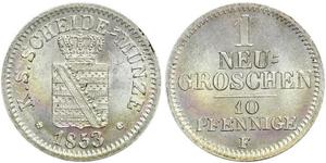  Grosh / 10 Pfennig Royaume de Saxe (1806 - 1918)  Frédéric-Auguste II de Saxe
