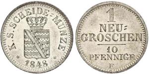  Grosh / 10 Pfennig Royaume de Saxe (1806 - 1918)  Frédéric-Auguste II de Saxe