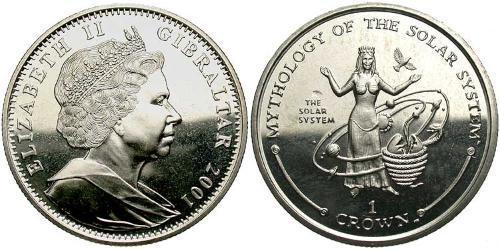  Krone Gibraltar (1704 - )  伊丽莎白二世 (1926-2022)