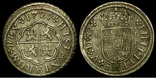  Real Spanisches Kolonialreich (1700 - 1808) Silber Philip V von Spanien (1683-1746)