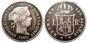  Real Kingdom of Spain (1814 - 1873) Silver Isabella II of Spain (1830- 1904)