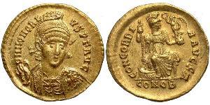  Solidus Western Roman Empire (285-476) Gold Honorius  (384-423)
