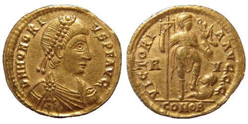  Solidus Западная Римская империя (285-476) Золото Гонорий (384-423)