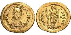  Solidus Західна Римська імперія (285-476) Золото Валентиніан III (419-455)