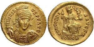  Solidus Western Roman Empire (285-476) 金 Honorius  (384-423)
