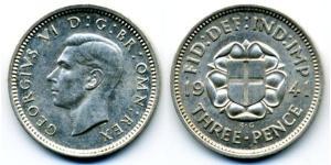  Threepence United Kingdom (1922-) 銀 乔治六世 (1895-1952)