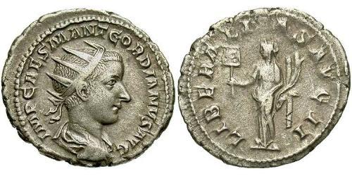  Антонініан Римська імперія (27BC-395) Срібло Гордіан III(225-244)