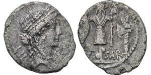  Денарій Римська республіка (509BC-27BC) Срібло Юлій Цезар (100BC- 44 BC)