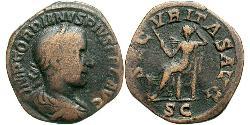  Сестерцій Римська імперія (27BC-395) Латунь Гордіан III(225-244)