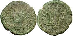  Фоллис Византийская империя (330-1453) Бронза Юстиниан I (482-565)