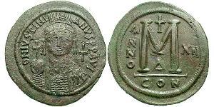  Фоллис Византийская империя (330-1453) Бронза Юстиниан I (482-565)