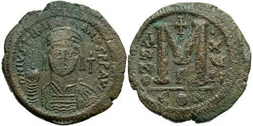  Фоллис Византийская империя (330-1453) Бронза Юстиниан I (482-565)