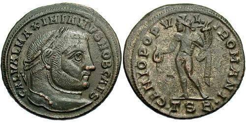  Фоллис Римская империя (27BC-395) Бронза Галерий Максимиан (260-311)
