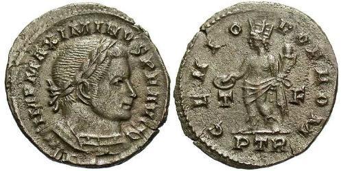  Фоллис Римская империя (27BC-395) Бронза Максимин  II (270 - 313)