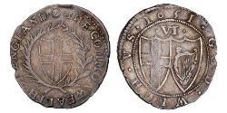 Шестипенсовик Английская республика (1649-1660) Серебро 