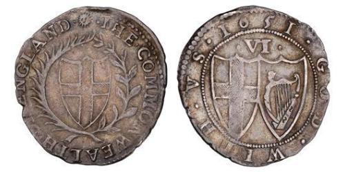  Шестипенсовик Английская республика (1649-1660) Серебро 