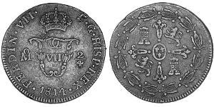  Virreinato de Nueva España (1519 - 1821) Cobre Fernando VII de España (1784-1833)