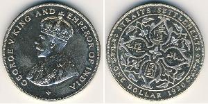  Straits Settlements (1826 - 1946) Silber George V (1865-1936)