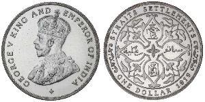  Straits Settlements (1826 - 1946) Silver George V of the United Kingdom (1865-1936)