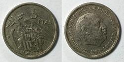 Spain | 5 Pesetas | 1957