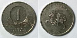 Lithuania | 1 Litas | 2001