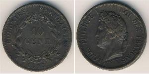Французские колонии
10 сентим (1843 г.)
Бронза

