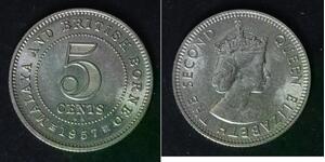MALAYA AND BRITISH BORNEO 5 Cents 1957 KN - Copper/Nickel - Elizabeth II. - 361