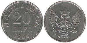 20 Para Montenegro Nichel Nicola I del Montenegro
