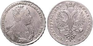 Russland. Katharina I. 1725-1727. Rubel 1727, Roter Münzhof Moskau. Bitkin 47, Davenport 1665. Sehr schön