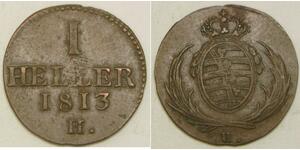 SAXONY (German Kingdom) 1 Heller 1813 H - Friedrich August I. - XF/aUNC - 3000 *