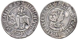 1500,SCHWEIZ. Bern. Stadt und Kanton. Dicken o. J. / ND, Bern. (geschlagen um 1500). Bär nach links, darüber einköpfiger Adler nach links. + MONETA x NO x BERNENSIS (etwas verprägt). Rv. Büste de ...
