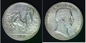 ITALY 1 Lira 1917 R - Silver 0.835 - Vittorio Emanuele III. - XF/aUNC - 3766