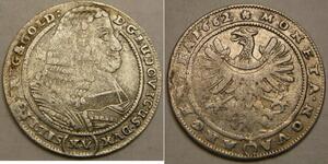 SILESIA LIEGNITZ BRIEG 15 Kreuzer 1662 - Silver - Ludwig IV. - VF+ - 2621 *